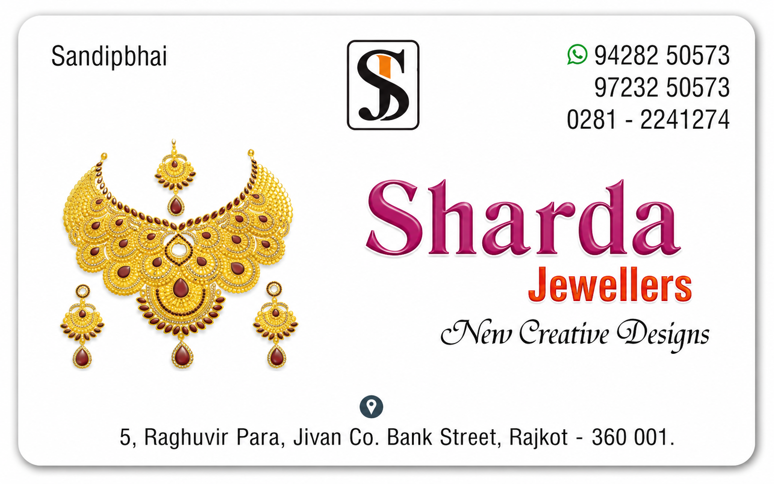 Sandip Parmar visiting card front side